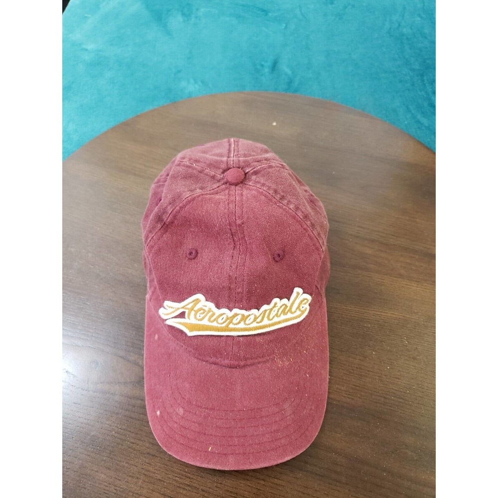 Aeropostale Hat Cap Mens Fitted Red Size Large XL Stretch Spellout Logo Flex